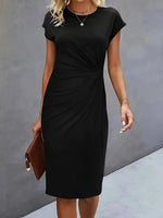 Leonie Ruched Short-Sleeve Bodycon Midi Dress