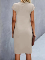 Leonie Ruched Short-Sleeve Bodycon Midi Dress