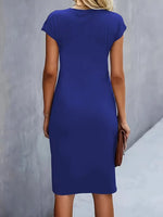 Leonie Ruched Short-Sleeve Bodycon Midi Dress