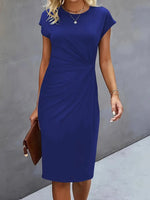 Leonie Ruched Short-Sleeve Bodycon Midi Dress