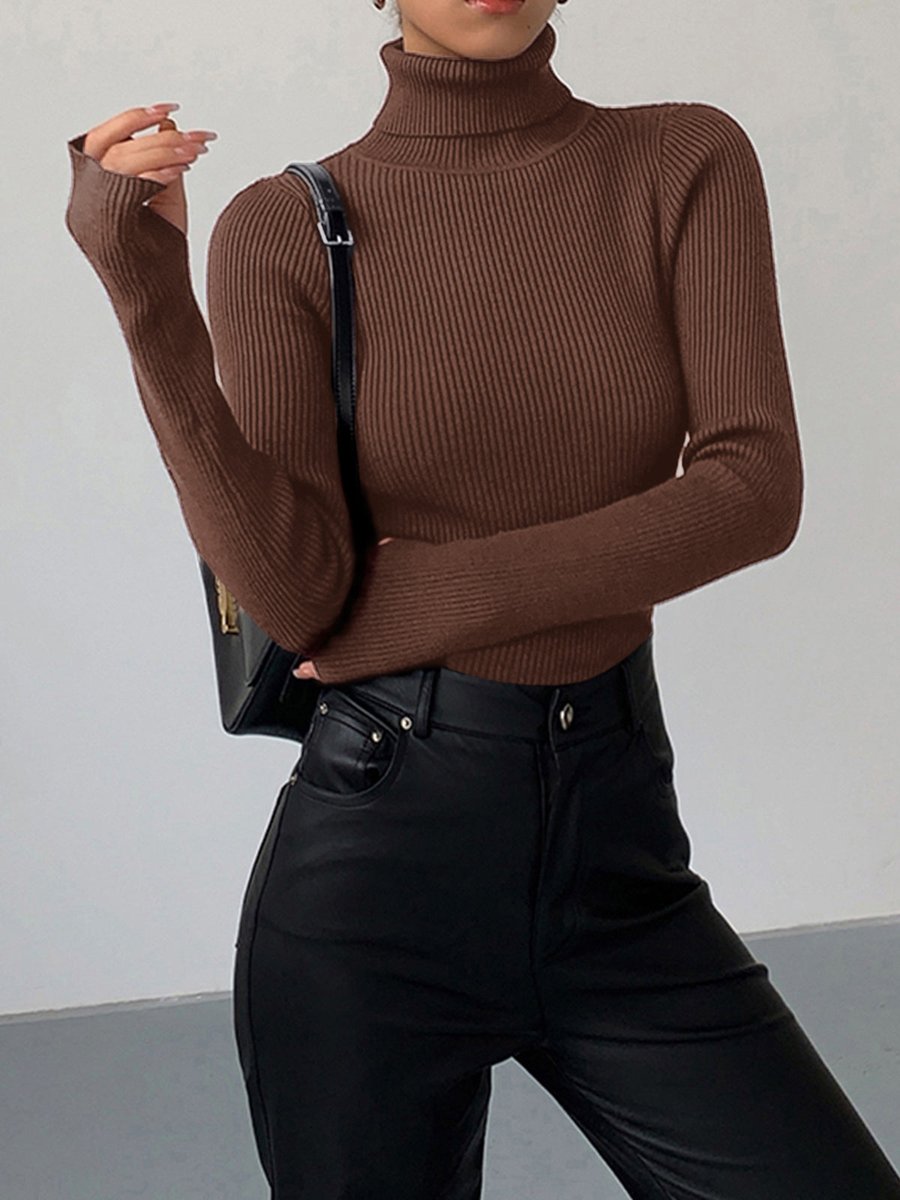 Marie Ribbed Turtleneck Sweater