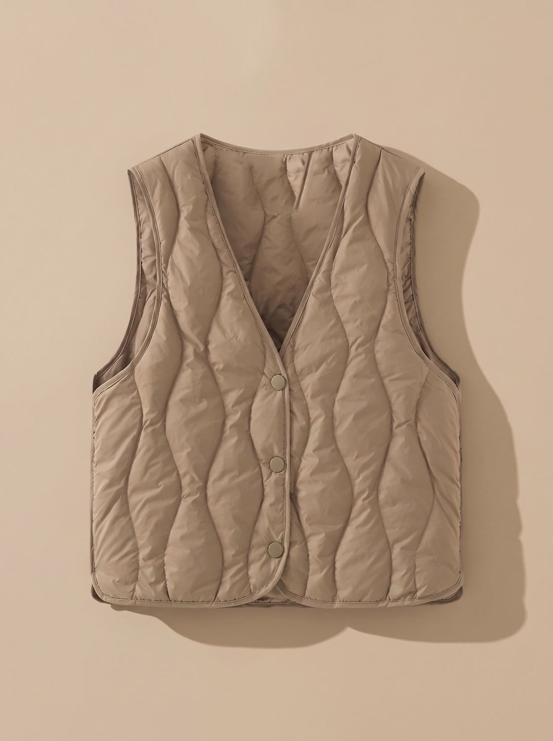 Elfriede V-Neck Quilted Thermal Vest