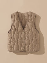 Elfriede V-Neck Quilted Thermal Vest