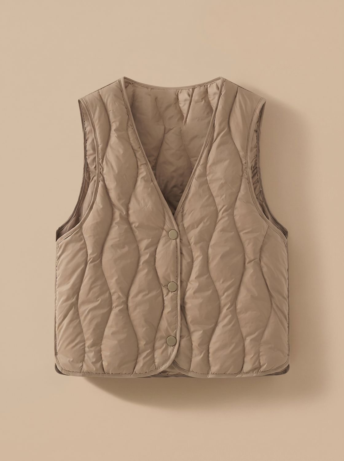 Elfriede V-Neck Quilted Thermal Vest