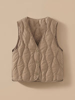 Elfriede V-Neck Quilted Thermal Vest