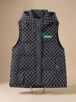 Marlene Hooded Quilted Vest with Allover Print