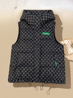 Marlene Hooded Quilted Vest with Allover Print