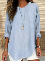 Charlotte Striped Crewneck Blouse