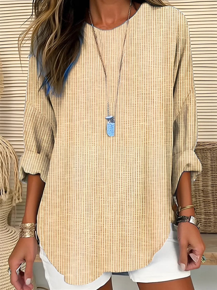 Charlotte Striped Crewneck Blouse