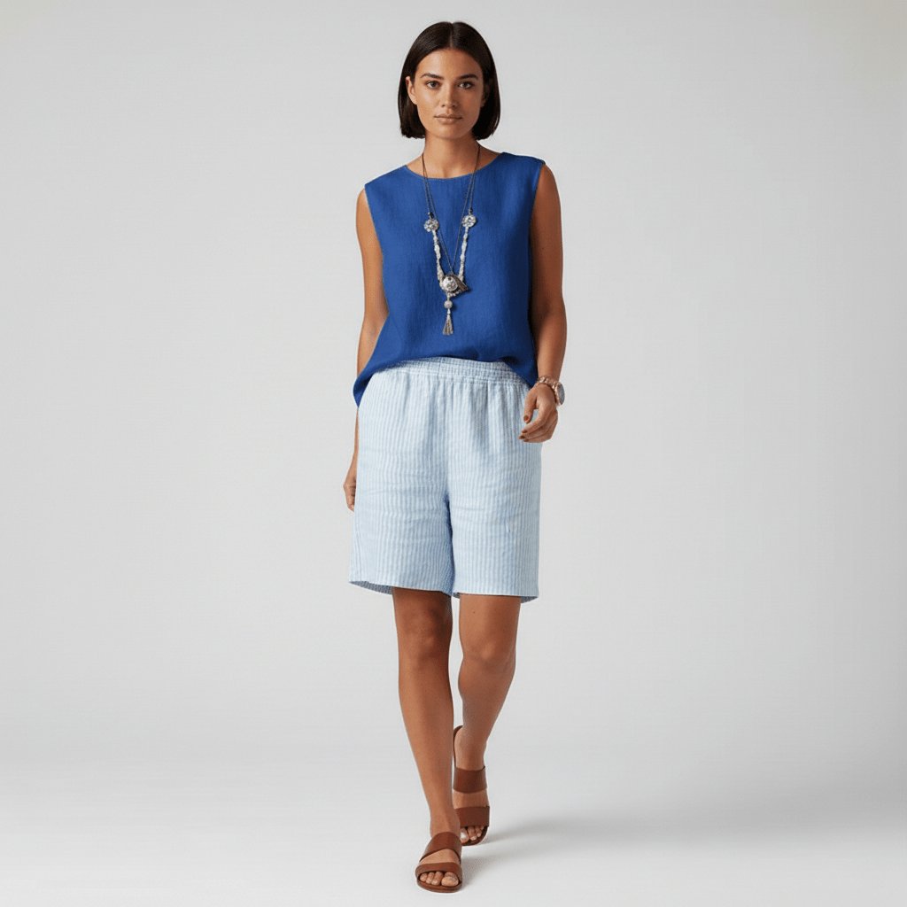 Clara Striped Relaxed-Fit Shorts