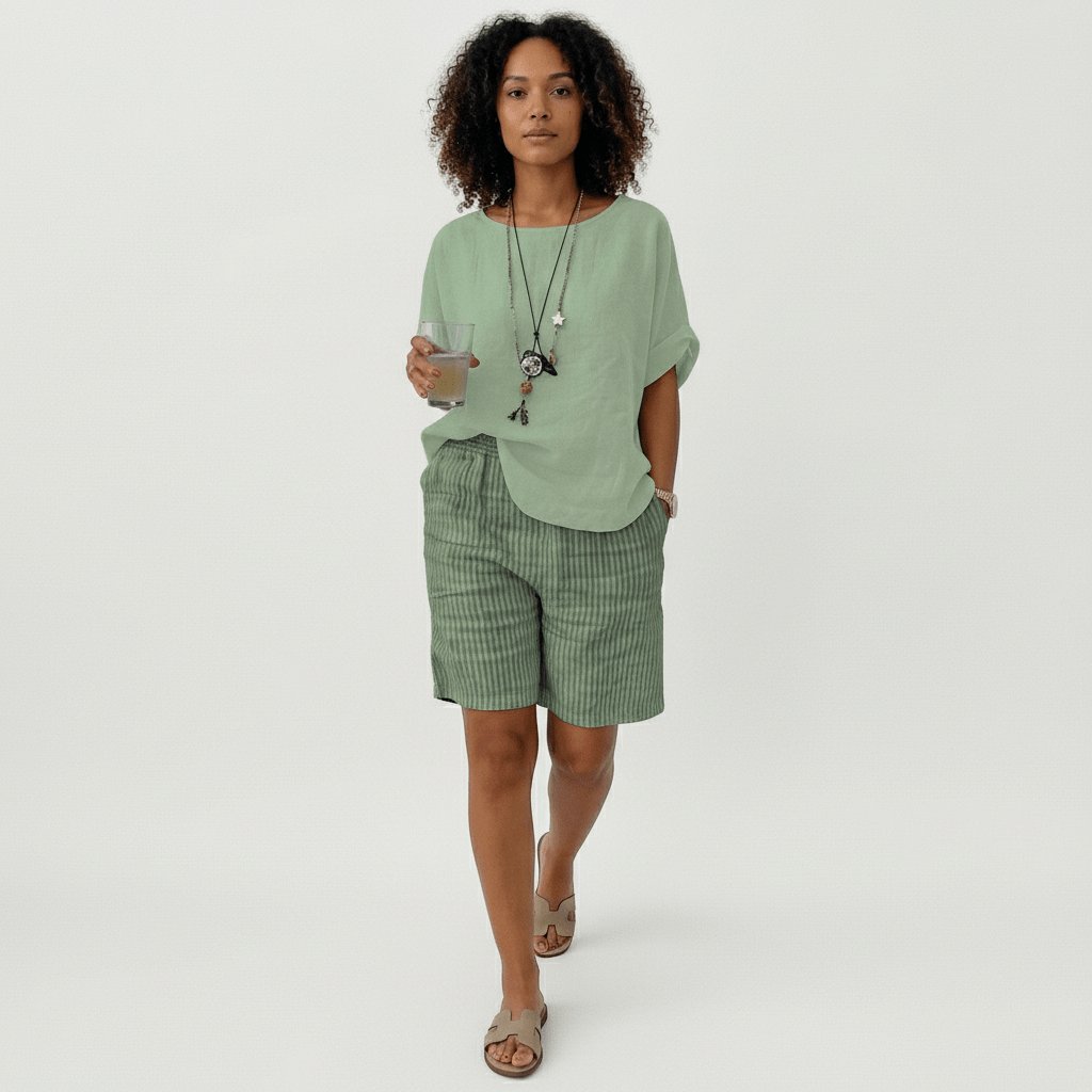 Clara Striped Relaxed-Fit Shorts