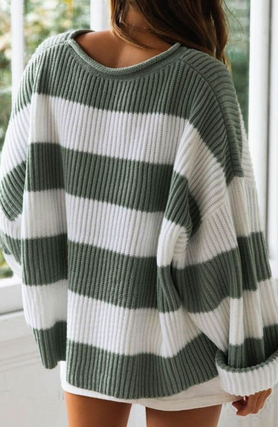 Greta Striped Oversized Crewneck Sweater