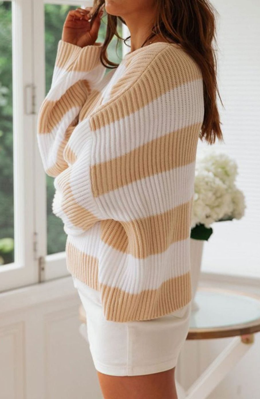 Greta Striped Oversized Crewneck Sweater