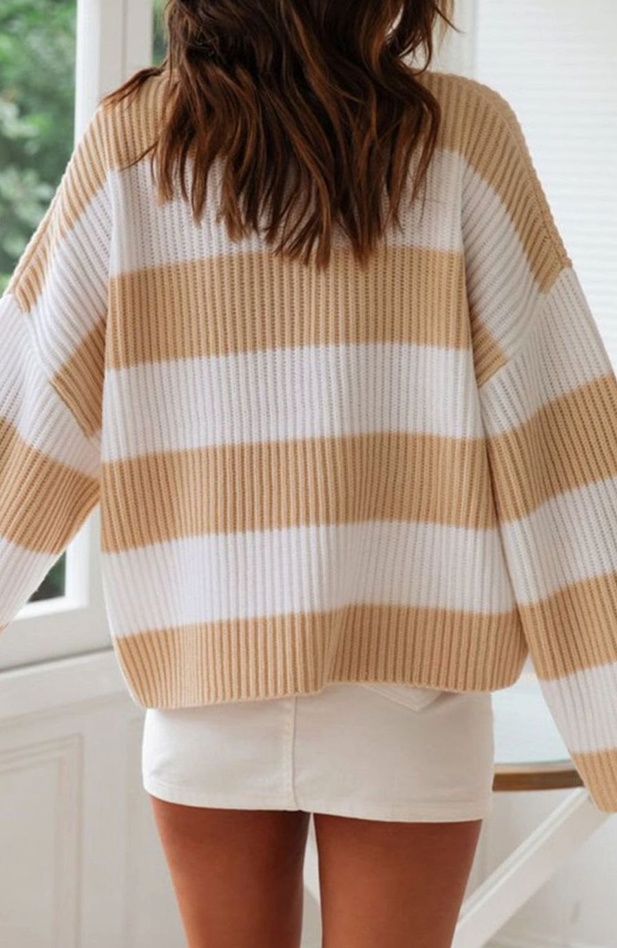 Greta Striped Oversized Crewneck Sweater