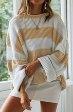 Greta Striped Oversized Crewneck Sweater