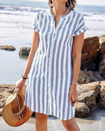 Johanna Striped Linen Shirt Dress