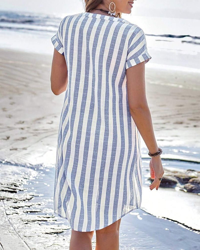 Johanna Striped Linen Shirt Dress