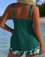 Johanna Striped Two-Piece Tankini Set with Shorts