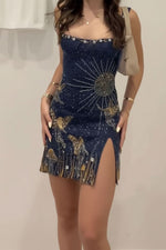 Marie Sequin Fairy Motif Mini Party Dress
