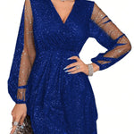 Hannah Sparkle V-Neck Cocktail Dress