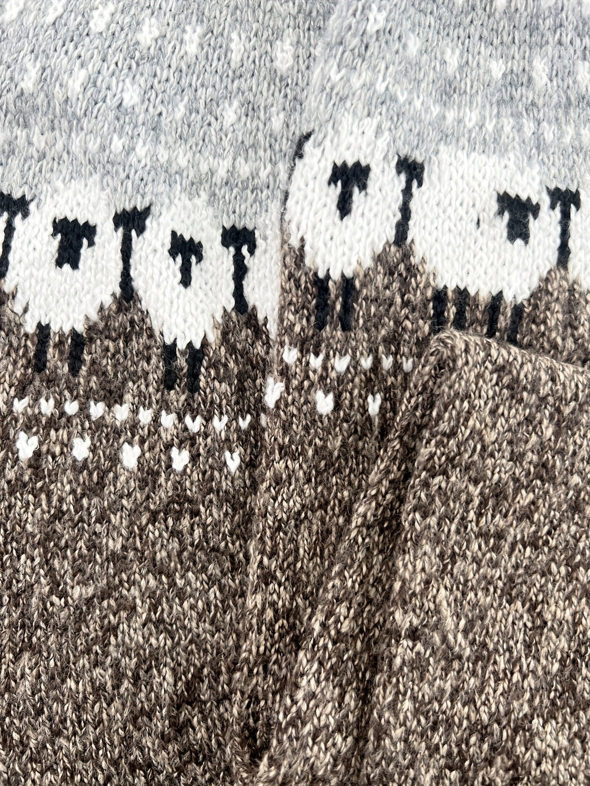 Johanna Chunky Knit Sweater with Sheep Jacquard Trim