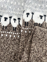 Johanna Chunky Knit Sweater with Sheep Jacquard Trim