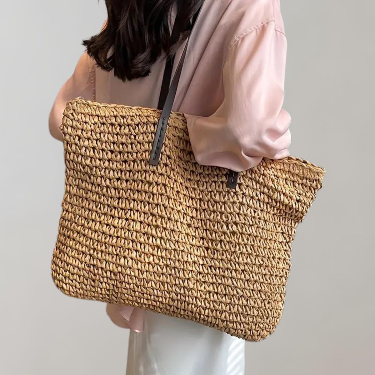 Johanna Woven Bohemian Straw Tote Bag