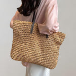 Johanna Woven Bohemian Straw Tote Bag