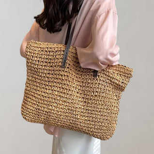 Johanna Woven Bohemian Straw Tote Bag
