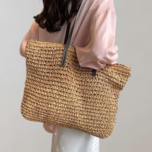 Johanna Woven Bohemian Straw Tote Bag