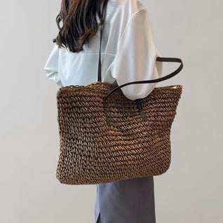 Johanna Woven Bohemian Straw Tote Bag
