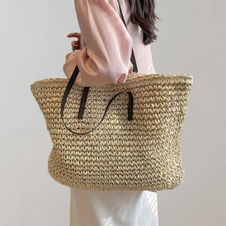 Johanna Woven Bohemian Straw Tote Bag