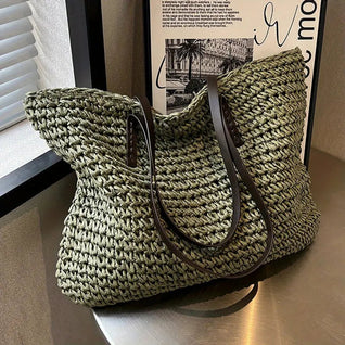 Johanna Woven Bohemian Straw Tote Bag