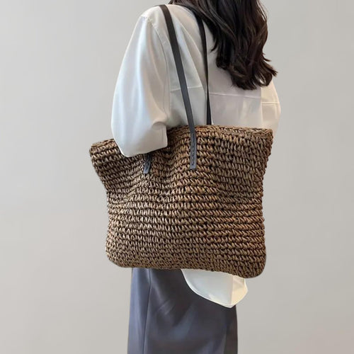 Johanna Woven Bohemian Straw Tote Bag