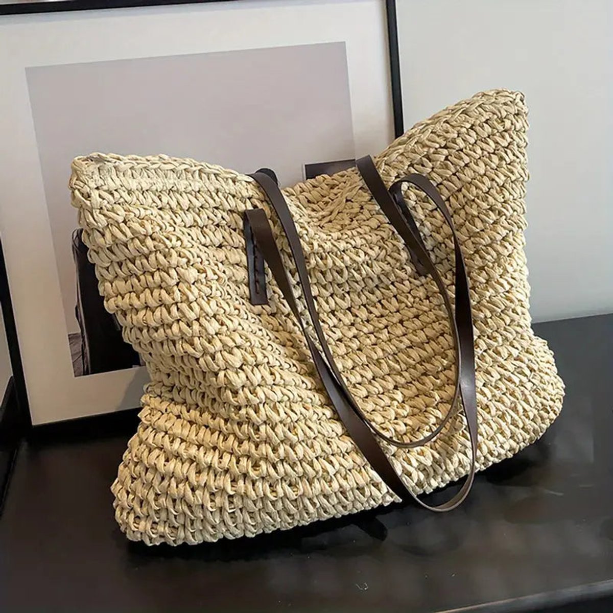 Johanna Woven Bohemian Straw Tote Bag