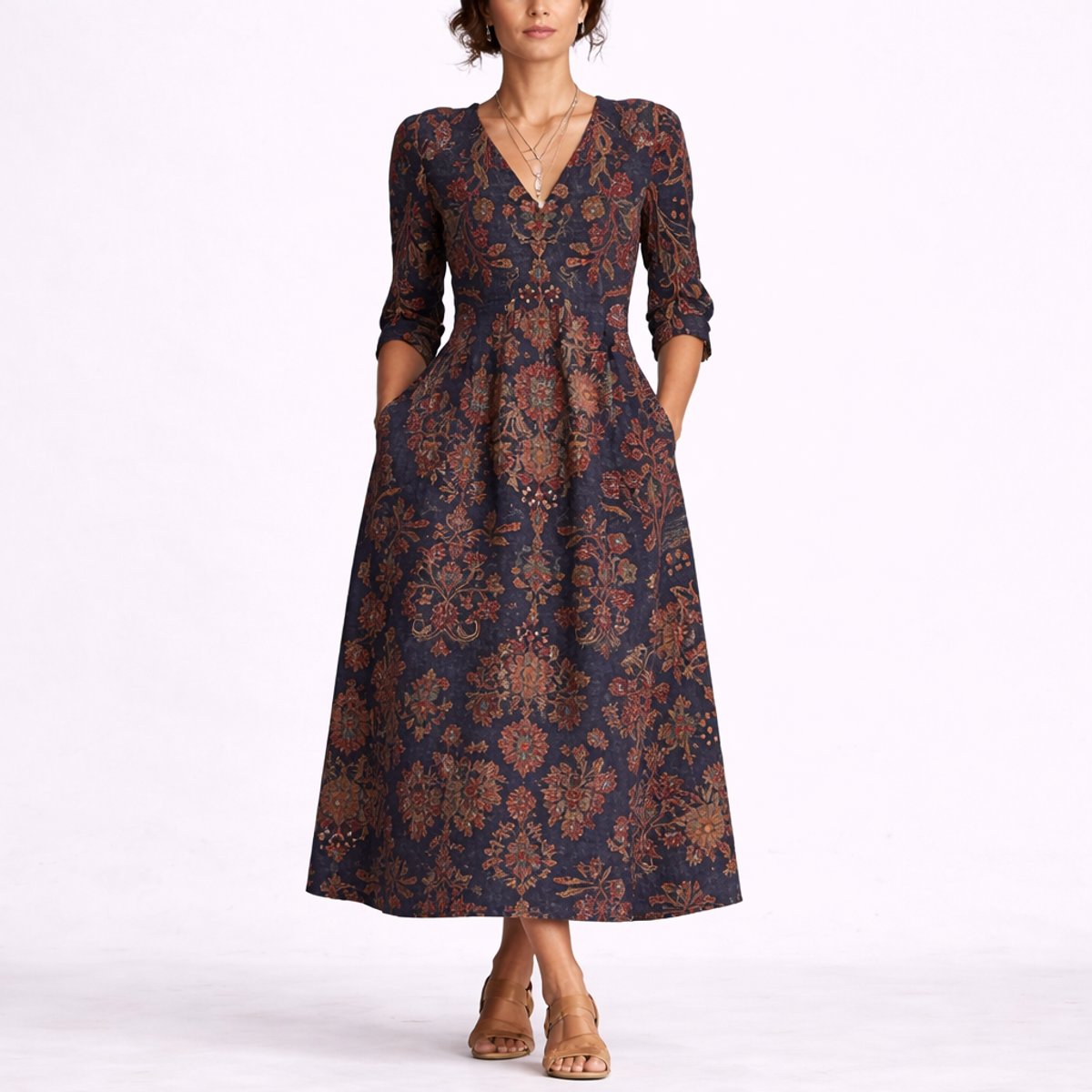 Elisabeth Floral Linen Maxi Dress