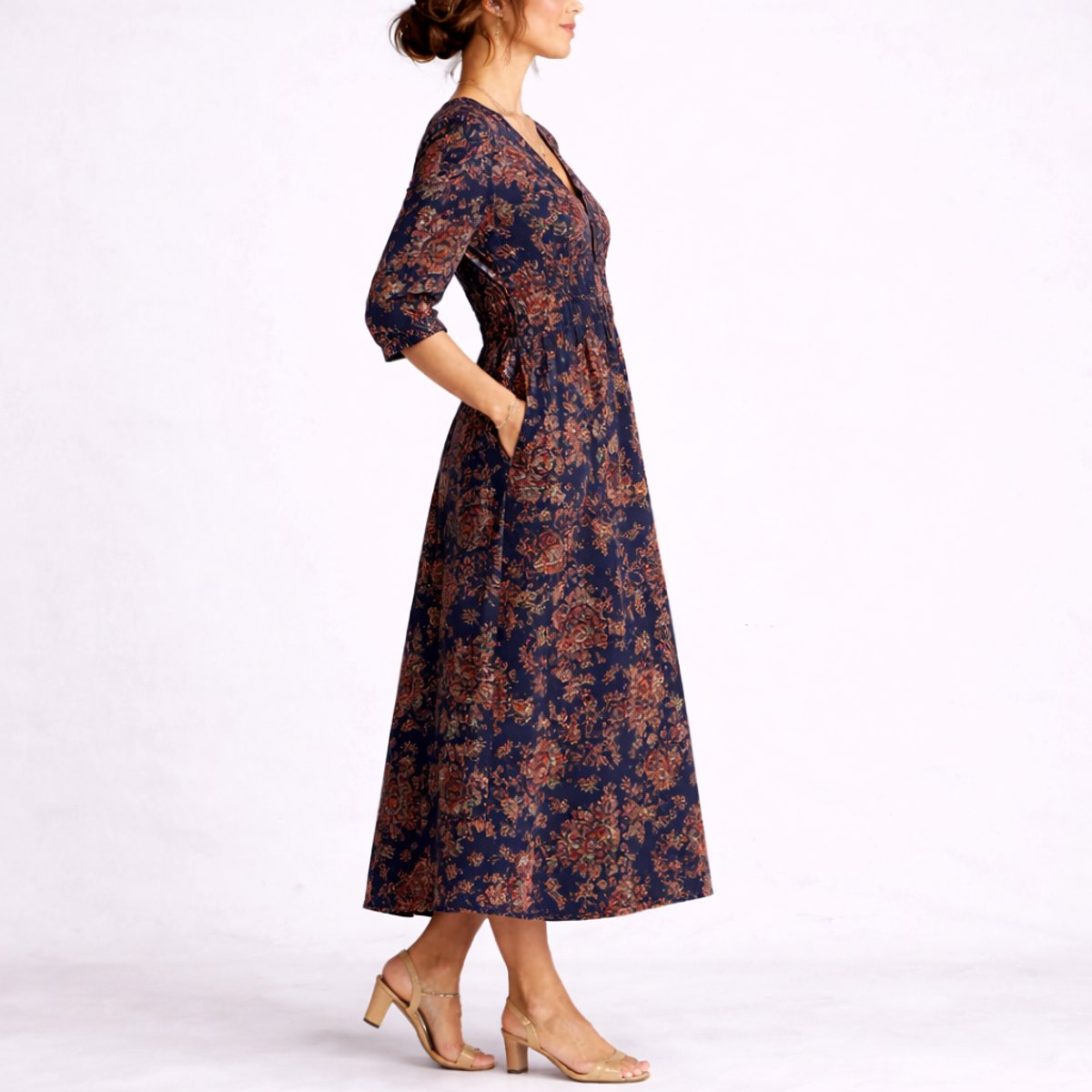Elisabeth Floral Linen Maxi Dress