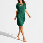Frieda Layered Midi Dress with Short Sleeves