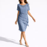 Frieda Layered Midi Dress with Short Sleeves