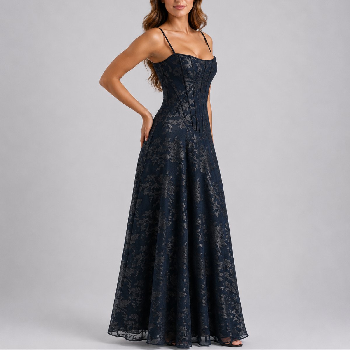 Marlene Floral Corset Maxi Dress