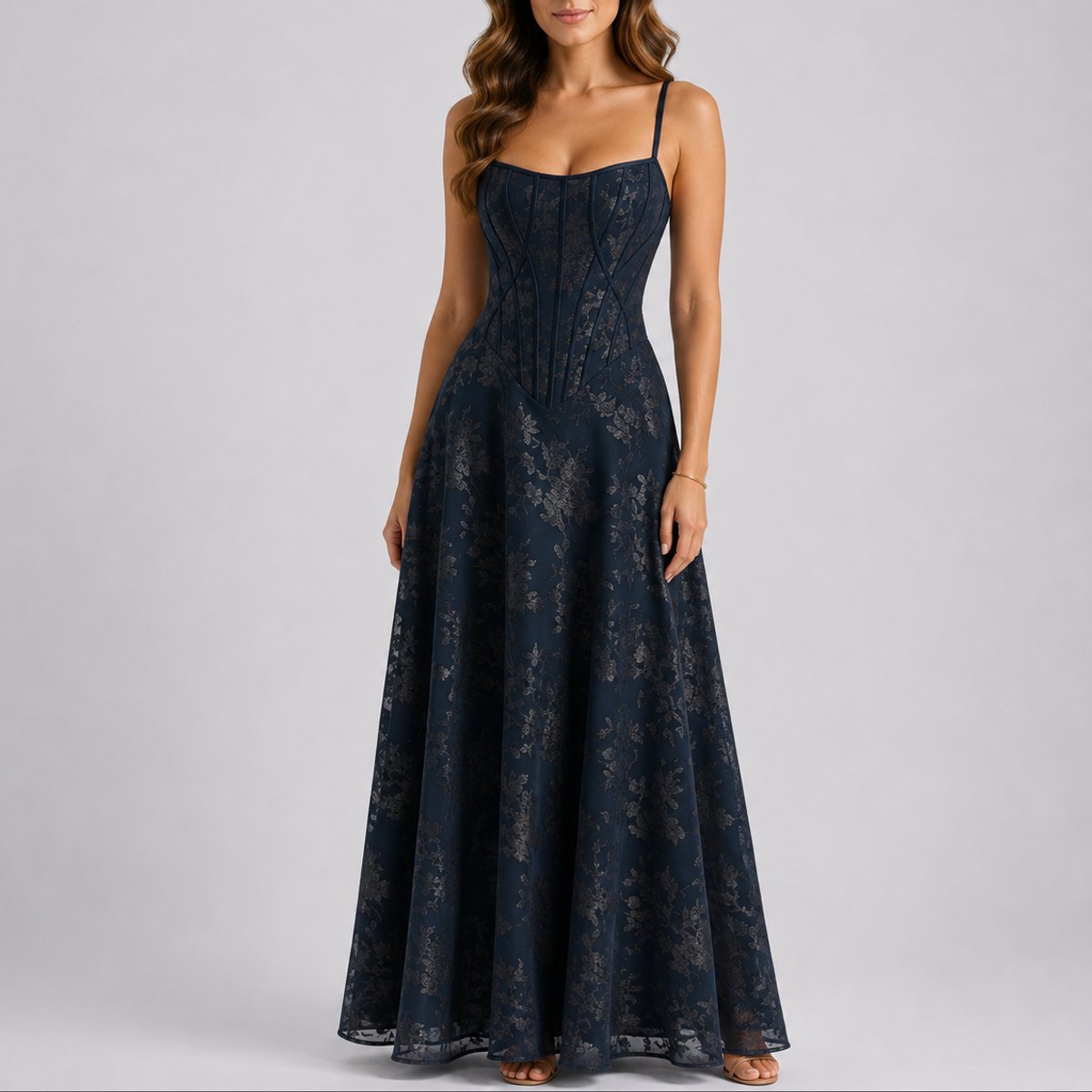 Marlene Floral Corset Maxi Dress