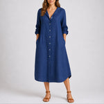 Charlotte Long Sleeve Shirt Midi Dress