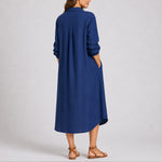 Charlotte Long Sleeve Shirt Midi Dress
