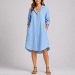 Charlotte Long Sleeve Shirt Midi Dress
