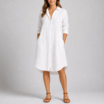Charlotte Long Sleeve Shirt Midi Dress