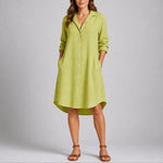 Charlotte Long Sleeve Shirt Midi Dress
