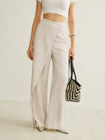Johanna High-Waist Wrap-Front Wide-Leg Pants