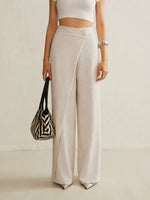 Johanna High-Waist Wrap-Front Wide-Leg Pants