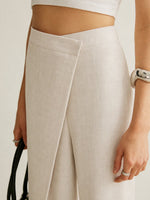 Johanna High-Waist Wrap-Front Wide-Leg Pants