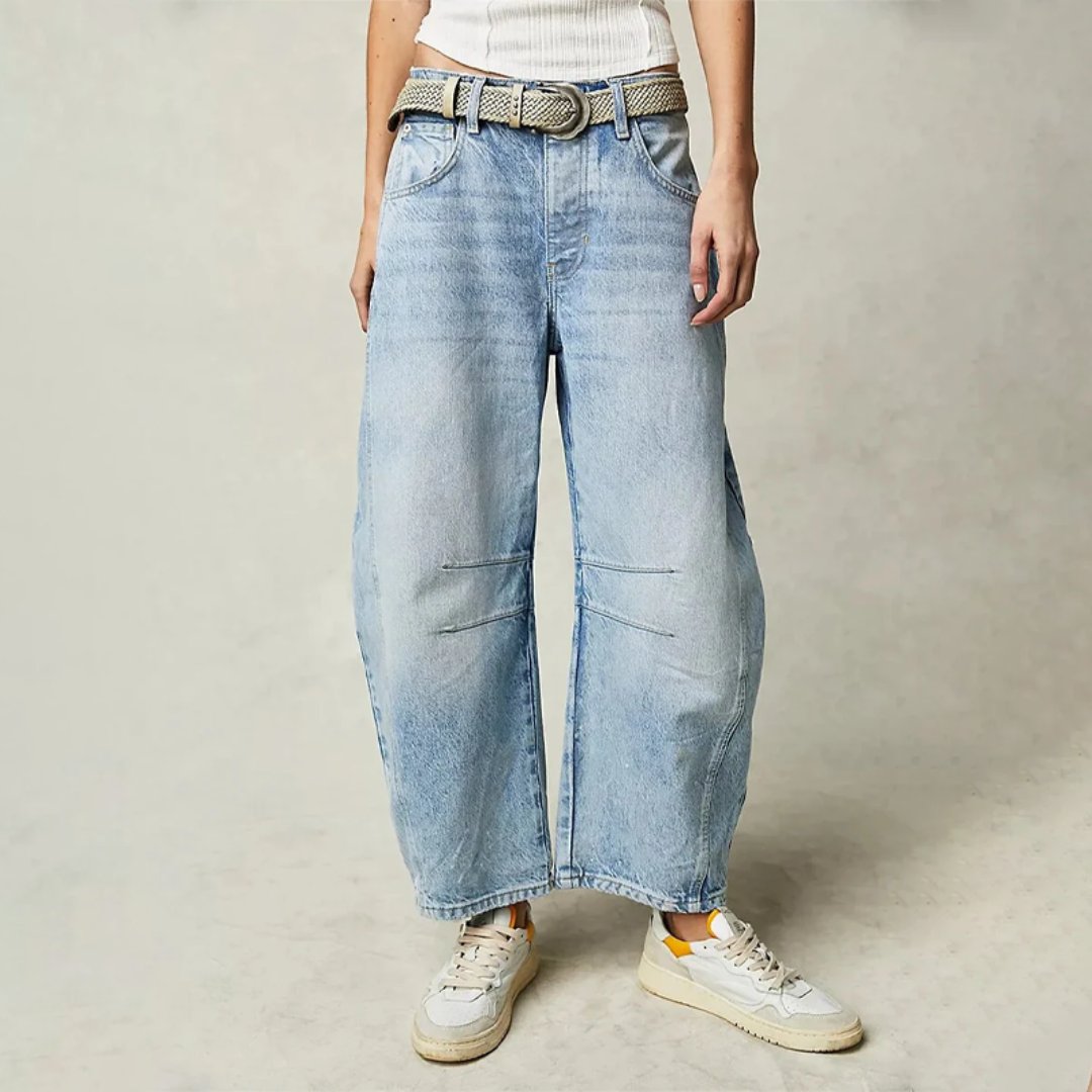 Elisabeth High-Waist Barrel-Leg Relaxed-Fit Jeans